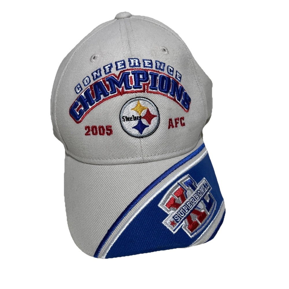 Pittsburgh Steelers NFL 2005 AFC Champions Strap Back Cap Super Bowl XL Hat